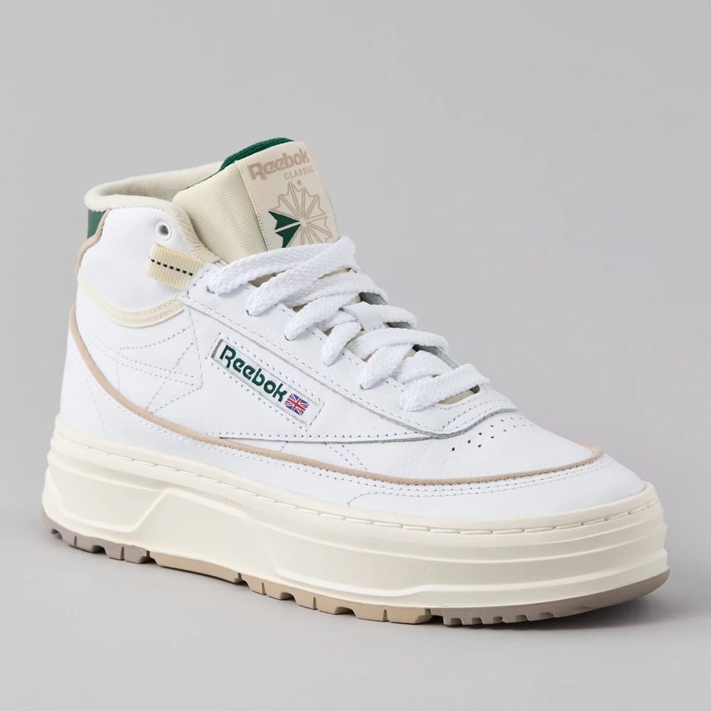NWOT:
Reebok Women's Club C Double Geo Hi Heritage Sneaker